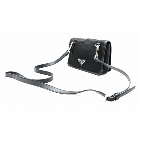 Prada Bag Nylon Leather 2WAY Shoulder Black - Picture 1 of 9